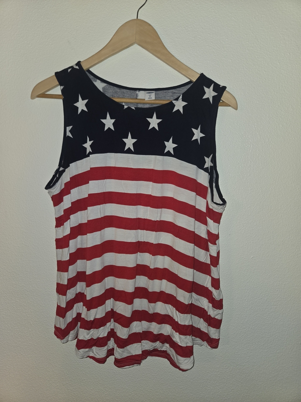 Old Navy Women's Flag Stripe Star Tank Top - Red, White, Blue
